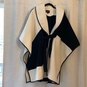 Express Black & White Poncho/Cape
